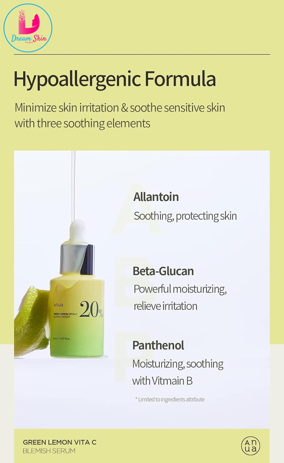 Anua Green Lemon Vita C Blemish Serum [20g]